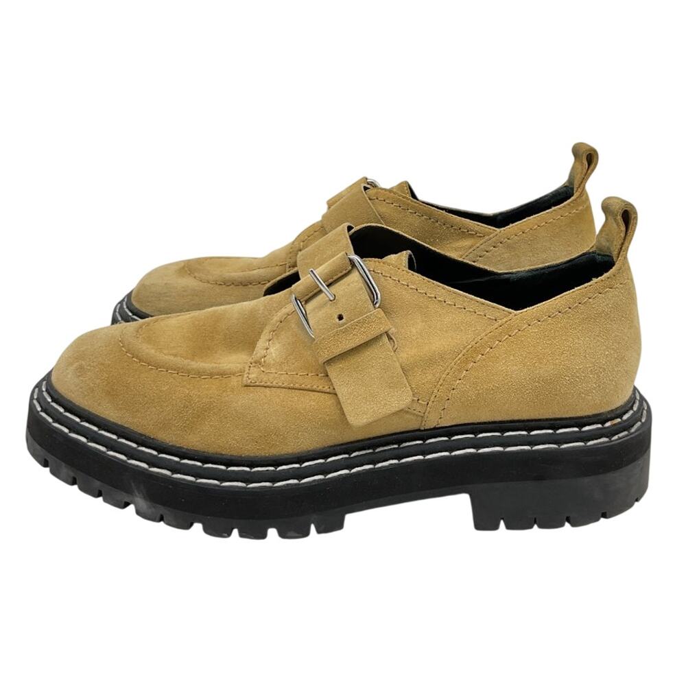 Proenza Schouler Chunky Beige Buckled Suede Loafers Size 41/US 10-10.5 - Picture 3 of 7